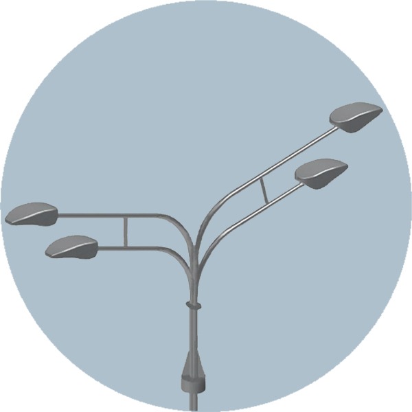 Консольный кронштейн четырёхрожковый К14-0,7-2,0-1-1