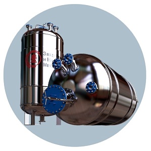 Цилиндрическая нержавеющая вертикальная емкость 10 м3